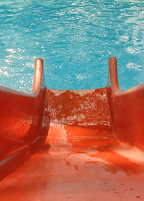 Red slide into water